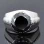 5.20 ct DEW Certified Round Cut Black Moissanite Gold Vermeil Ring For Engagement