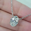 5.10 Ct Oval Cut White Moissanite Solitaire Pendant in Gold Vermeil Gift - GEMHUB & CO.
