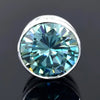 Stunning 11 Ct Blue Moissanite Solitaire Pendant in Gold Vermeil Gift for Her - View 3 - GEMHUB & CO.