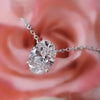 5.10 Ct Oval Cut White Moissanite Solitaire Pendant in Gold Vermeil Gift - View 2 - GEMHUB & CO.