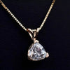 4.10 Ct White Moissanite Solitaire Pendant in Gold Vermeil Certified Gift - GEMHUB & CO.
