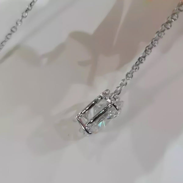 5.10 Ct Oval Cut White Moissanite Solitaire Pendant in Gold Vermeil Gift - View 3 - GEMHUB & CO.