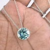 Stunning 11 Ct Blue Moissanite Solitaire Pendant in Gold Vermeil Gift for Her - GEMHUB & CO.