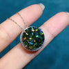 Gorgeous 11.50 Ct Blue Moissanite Solitaire Pendant in Gold Vermeil Certified - View 4 - GEMHUB & CO.