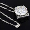11.00 Ct White Moissanite Solitaire Pendant in Gold Vermeil Certified Gift - View 3 - GEMHUB & CO.