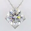 11.00 Ct White Moissanite Solitaire Pendant in Gold Vermeil Certified Gift - GEMHUB & CO.