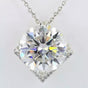 11.00 Ct White Moissanite Solitaire Pendant in Gold Vermeil Certified Gift