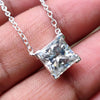 3.85 Ct Princess Cut White Moissanite Solitaire Pendant in Certified 18K Gold Plate 18K Gold Plated