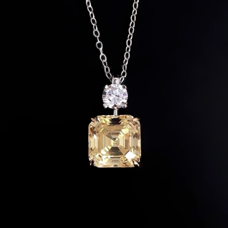 5.00 Ct Champagne Moissanite Solitaire Pendant Gold Vermeil Cyber Monday Deal - GEMHUB & CO.