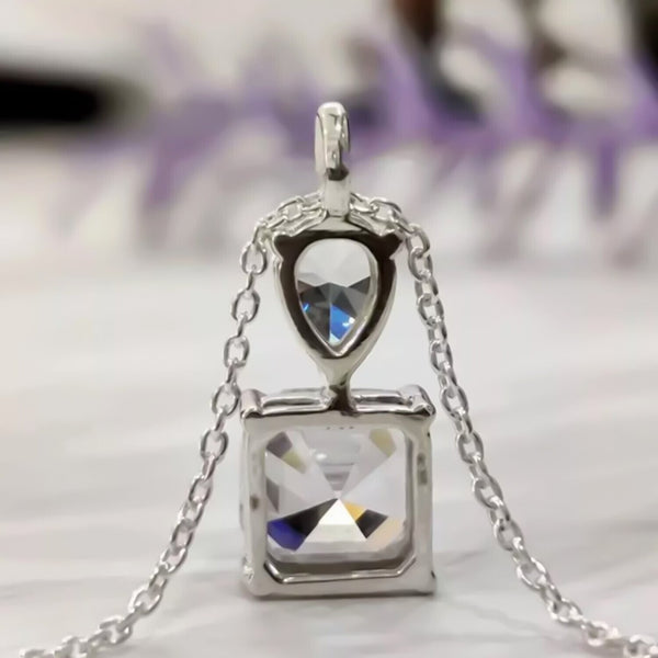 4.60 Ct Certified White Moisanite Solitaire Pendant Gold Vermeil Christmas Gift - View 3 - GEMHUB & CO.