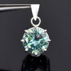 6.50 Ct Blue Moissanite Solitaire Pendant in Gold Vermeil Holiday Jewelry Gift - View 2 - GEMHUB & CO.