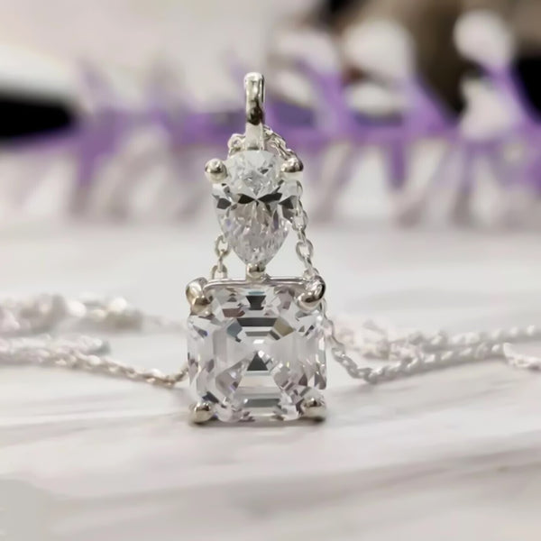 4.60 Ct Certified White Moisanite Solitaire Pendant Gold Vermeil Christmas Gift - GEMHUB & CO.