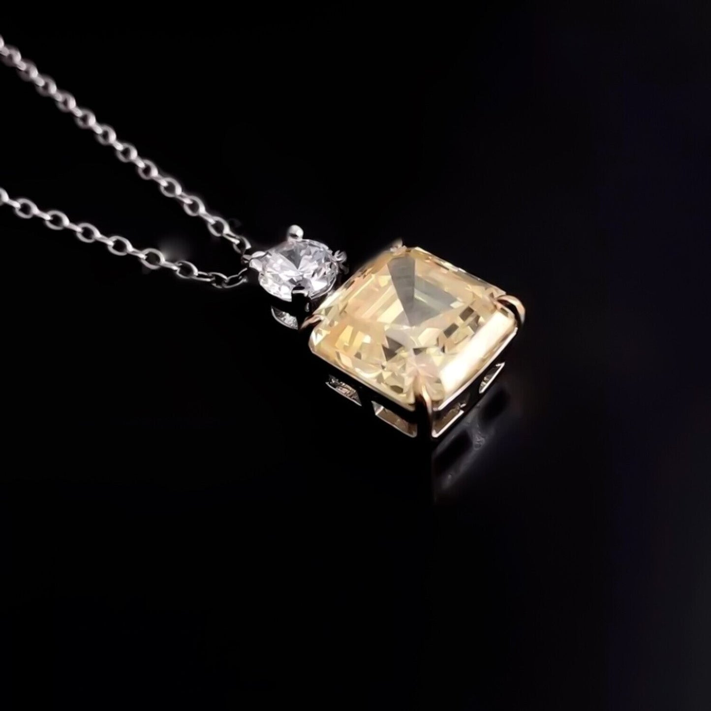 5.00 Ct Champagne Moissanite Solitaire Pendant Gold Vermeil Cyber Monday Deal - View 3 - GEMHUB & CO.