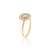 0.34Ct IGI Certified 18k Yellow Gold Floral Cocktail Diamond Ring For Engagement - view 5