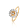 0.34Ct IGI Certified 18k Yellow Gold Floral Cocktail Diamond Ring For Engagement - view 3