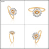 0.34Ct IGI Certified 18k Yellow Gold Floral Cocktail Diamond Ring For Engagement - view 7