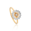 0.34Ct IGI Certified 18k Yellow Gold Floral Cocktail Diamond Ring For Engagement - view 2