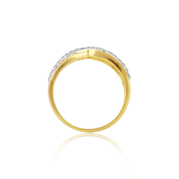 0.44 Ct. IGI Certified 18k Yellow Gold Graceful Wave GH VS Diamond Women's Ring - view 2