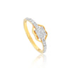 0.41 Ct. IGI Certified 18K Solid Yellow Gold Diamond Cluster Ring For Women - view 2