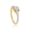 0.41 Ct. IGI Certified 18K Solid Yellow Gold Diamond Cluster Ring For Women - view 4