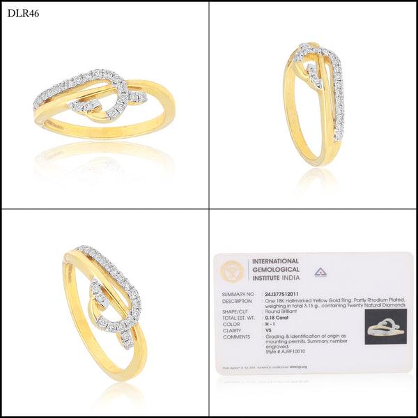 0.18 Ct. IGI Certified 18k Yellow Gold Diamond Cluster Ring For Women Gift - view 9