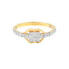 0.41 Ct. IGI Certified 18K Solid Yellow Gold Diamond Cluster Ring For Women