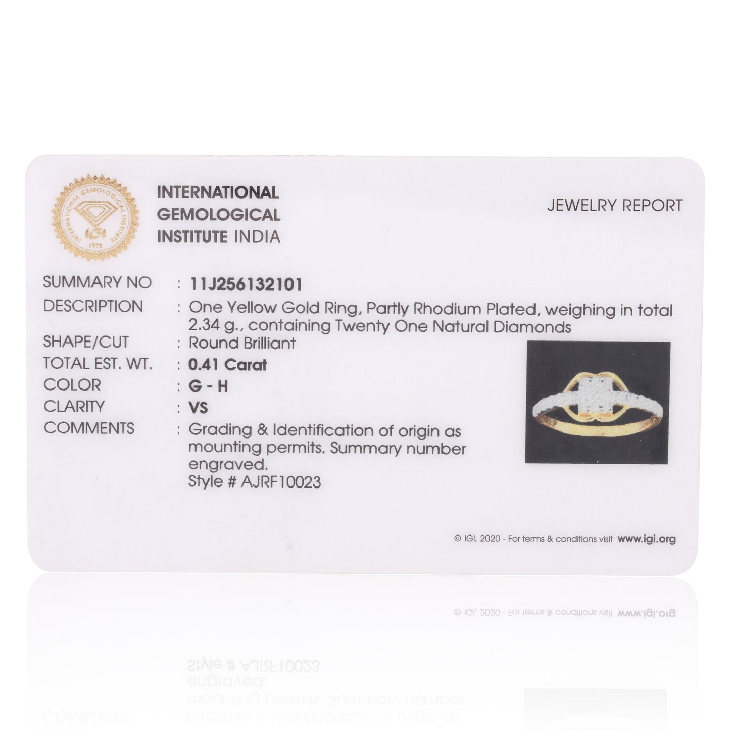 0.41 Ct. IGI Certified 18K Solid Yellow Gold Diamond Cluster Ring For Women - view 6