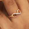0.12 Ct. IGI Certified 18k Rose Gold Diamond Infinity Love Band Promise Ring - view 6