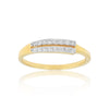 0.20 Ct. IGI Certified 18k Yellow Gold Two Row HI VS Diamond Pave Band Ring - view 3