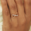 0.12 Ct. IGI Certified 18k Rose Gold Diamond Infinity Love Band Promise Ring - view 4