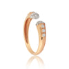 0.21 Ct. IGI Certified 18K Rose Gold Open Bypass GH VS Diamond Band Ring - view 5
