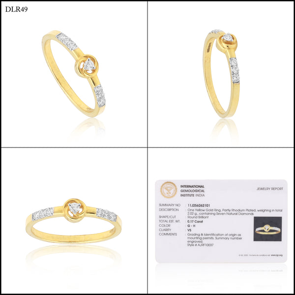 0.17 Ct. IGI Certified 18k Yellow Gold Diamond Elegant Design Ladies Ring - view 8