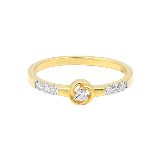 0.17 Ct. IGI Certified 18k Yellow Gold Diamond Elegant Design Ladies Ring
