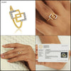0.15 Ct. IGI Certified 18k Yellow Gold Diamond Geometric Ring Designer Jewelry - view 6