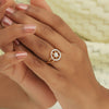 0.42 Ct. IGI Certified 18k Yellow Gold GH VS Diamond Floral Design Ring - view 4