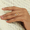 0.15 Ct. IGI Certified 18k Yellow Gold Diamond Geometric Ring Designer Jewelry - view 4