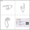 0.16 Ct. IGI Certified Natural Diamond 18k White Gold Loop Ring For Women - view 8