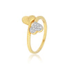 0.10 Ct. IGI Certified Natural Diamond 18k Heart Cross Over Yellow Gold Ring - view 4
