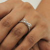 0.36 Ct. IGI Certified Natural Diamond 18k White Gold Solitaire Bypass Ring - view 5