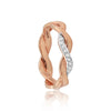 0.09 Ct. IGI Certified Natural Diamond 18k Yellow Gold Swirl Ring For Birthday - view 3