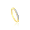 0.08 Ct. IGI Certified Natural Diamond 18k Solid Yellow Gold Bar Band Ring - view 2