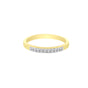 0.08 Ct. IGI Certified Natural Diamond 18k Solid Yellow Gold Bar Band Ring