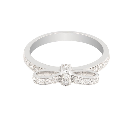 0.36 Ct. IGI Certified Natural Diamond 18k White Gold Solitaire Bypass Ring
