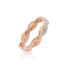 0.09 Ct. IGI Certified Natural Diamond 18k Yellow Gold Swirl Ring For Birthday - view 5