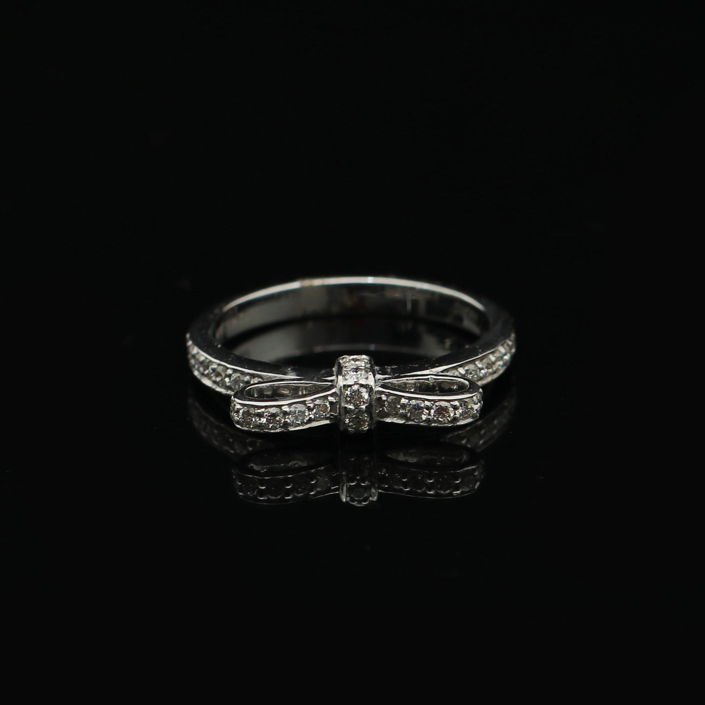0.36 Ct. IGI Certified Natural Diamond 18k White Gold Solitaire Bypass Ring - view 4