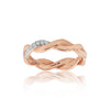 0.09 Ct. IGI Certified Natural Diamond 18k Yellow Gold Swirl Ring For Birthday - view 4