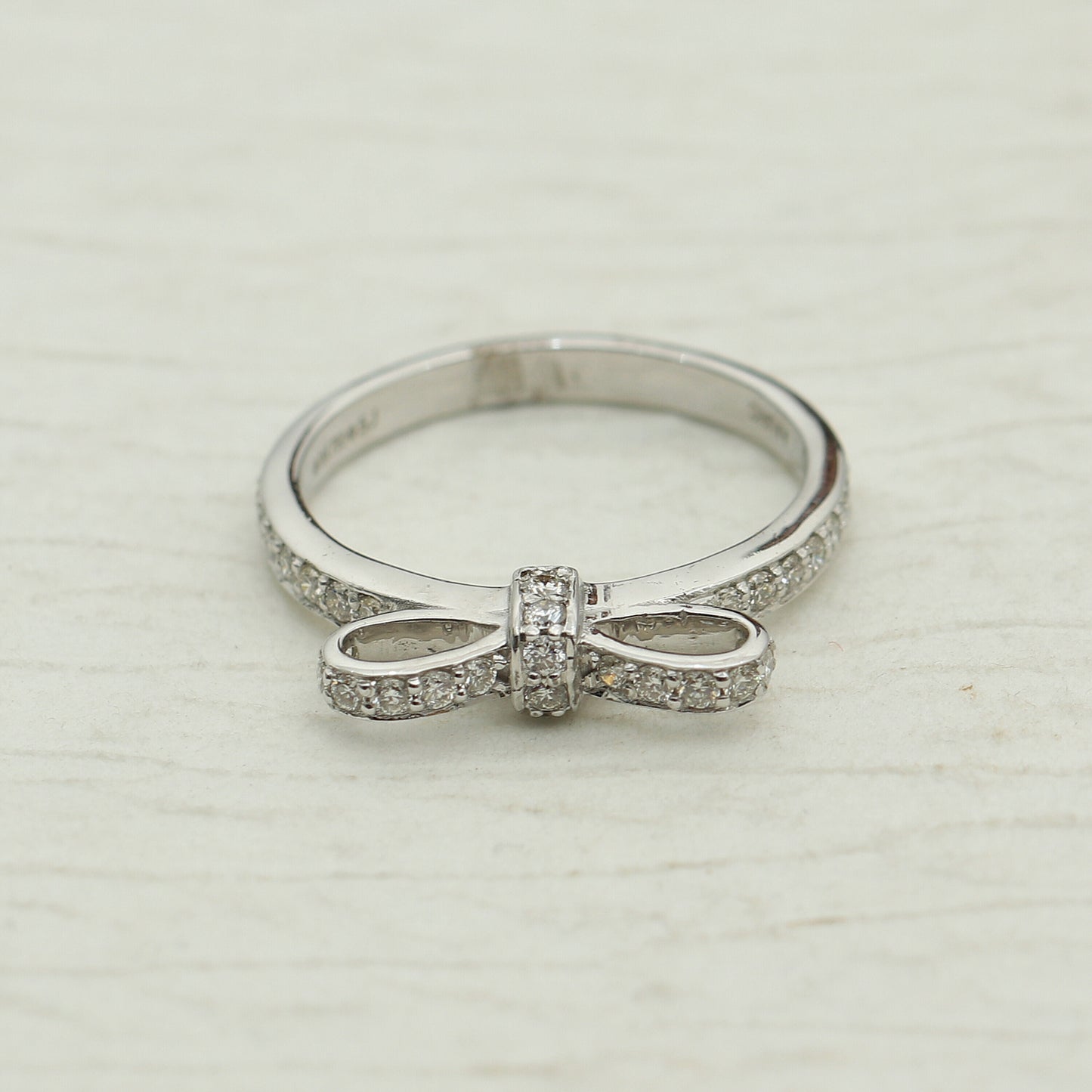0.36 Ct. IGI Certified Natural Diamond 18k White Gold Solitaire Bypass Ring - view 7