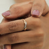 0.09 Ct. IGI Certified Natural Diamond 18k Yellow Gold Swirl Ring For Birthday - view 8