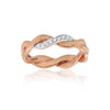 0.09 Ct. IGI Certified Natural Diamond 18k Yellow Gold Swirl Ring For Birthday - view 2