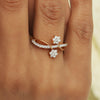 0.16 Ct. IGI Certified Natural Diamond 18k Yellow Gold Floral Bypass Ring - view 4